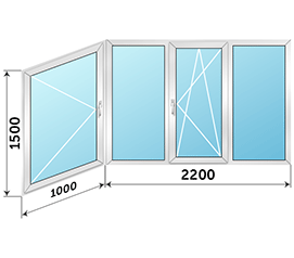 Алюминиевое окно на лоджию ALUTECH 3200x1500