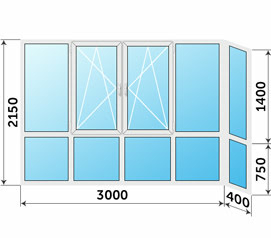 Остекление Provedal 3400x2150 панорамное