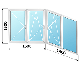 Алюминиевое балконное окно ALUTECH 3000x1500