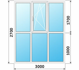 Панорамное окно NEWTEC 2200x2700