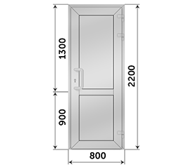 Одностворчатая дверь глухая SCHÜCO 800x2200
