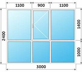 Панорамное остекление 3000x2400 Provedal