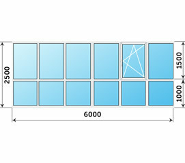 Окно Проведал 6000x2400 панорамное