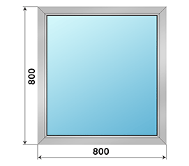 Одностворчатое окно ALUTECH 800x800