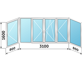 Алюминиевое окно на лоджию NEWTEC 4700x1600