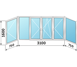 Холодное балконное окно раздвижное ALUTECH 4600x1600