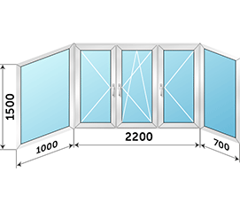 Холодное окно на балкон распашное ALUTECH 3900x1500