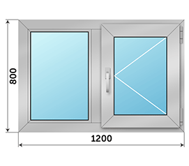Двухстворчатое окно Realit 1200x800