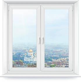 Окно ПВХ двухстворчатое Rehau 70 мм