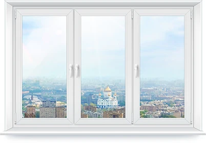 Окно ПВХ трехстворчатое Rehau 70 мм